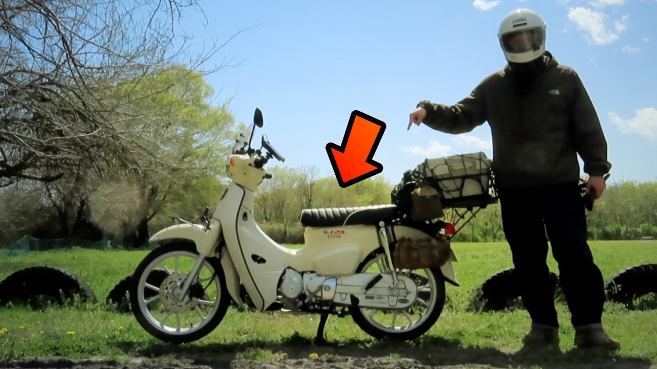 ミディシート高身長の必須アイテム　アウトスタンディング　180cm以上へおすすめ　カスタム　シートとキャリア　スーパーカブ110　クロスカブ【モトブログ】HONDA Super Cub (JA59)