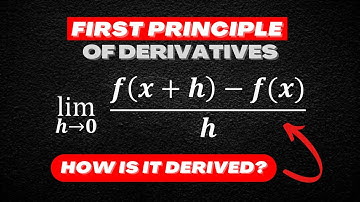 Formula Derivation for First Principle of Derivatives