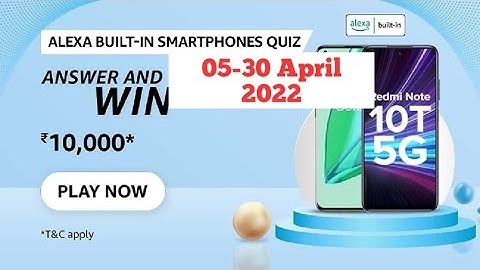 Amazon Alexa Built-In Smartphones Quiz Answers Today | Amazon Quiz Answers Today | Amazon Quiz Today