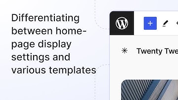 Differentiating between homepage display settings and various templates