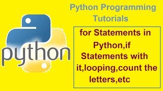 Python Programming Tutorials - 8 - for Statements in Python,looping