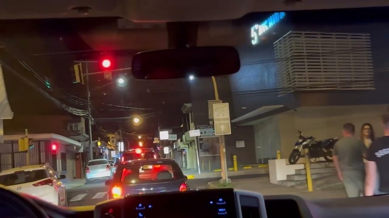 DRIVING AROUND ALAJUELA, COSTA RICA AT NIGHT