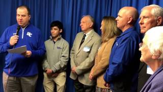 Union Catholic's Chris Robateau receives the 2017 Sandra Stagg Memorial Scholarship