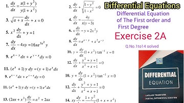Differential Equations Exercise 2A