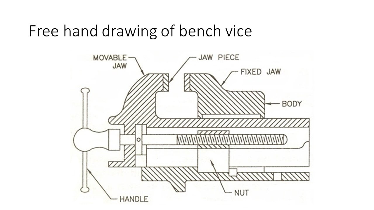 Drawing Details And Assembly Of Simple Bench Vice