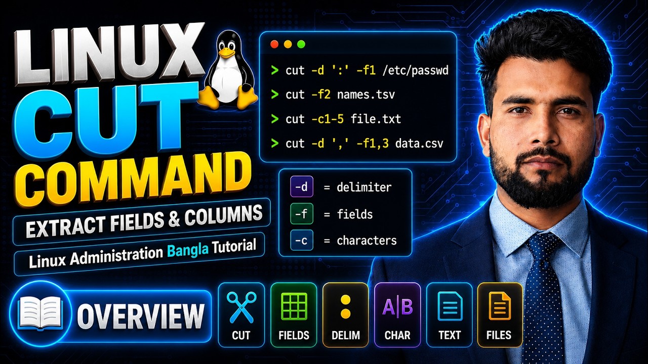 #09 Extract Text from Files | cut Command Explained | Linux ...