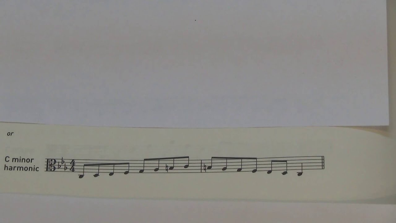 ABRSM Viola Grade 2 scales and arpeggios - C minor scale harmonic - YouTube