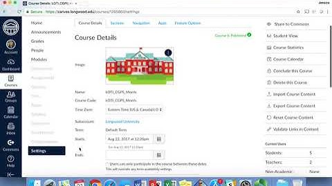 Publish a Canvas Course and Set Availability