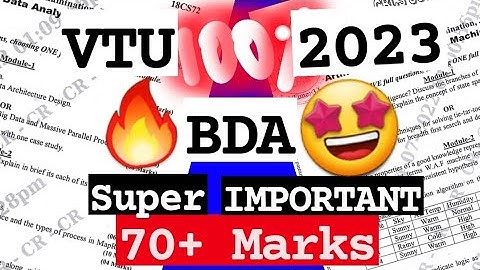 BDA M1 Best Video PASS PACK 💯🤩 Sup Imp [+PDF] 🎯2023 Externals 🔥🔥🔥 7SEM CSE #vtu #2023 #BDA #18CS72