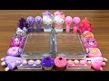 Special Series #7 PURPLE vs PINK | Mixing Clay and Glitter into Clear Slime, Satisfying Slime Videos