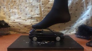 Giantess crush toy car golf 3 tights /platform heels
