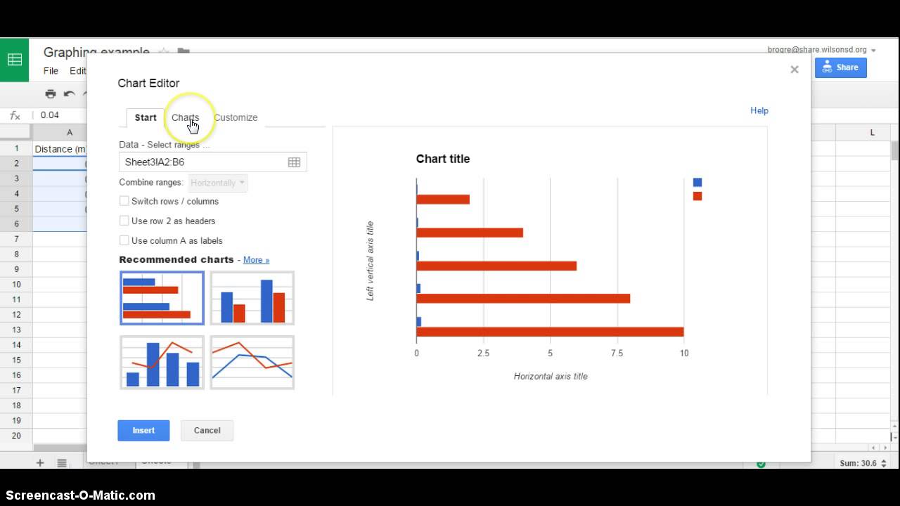 Graphing on google sheets - YouTube