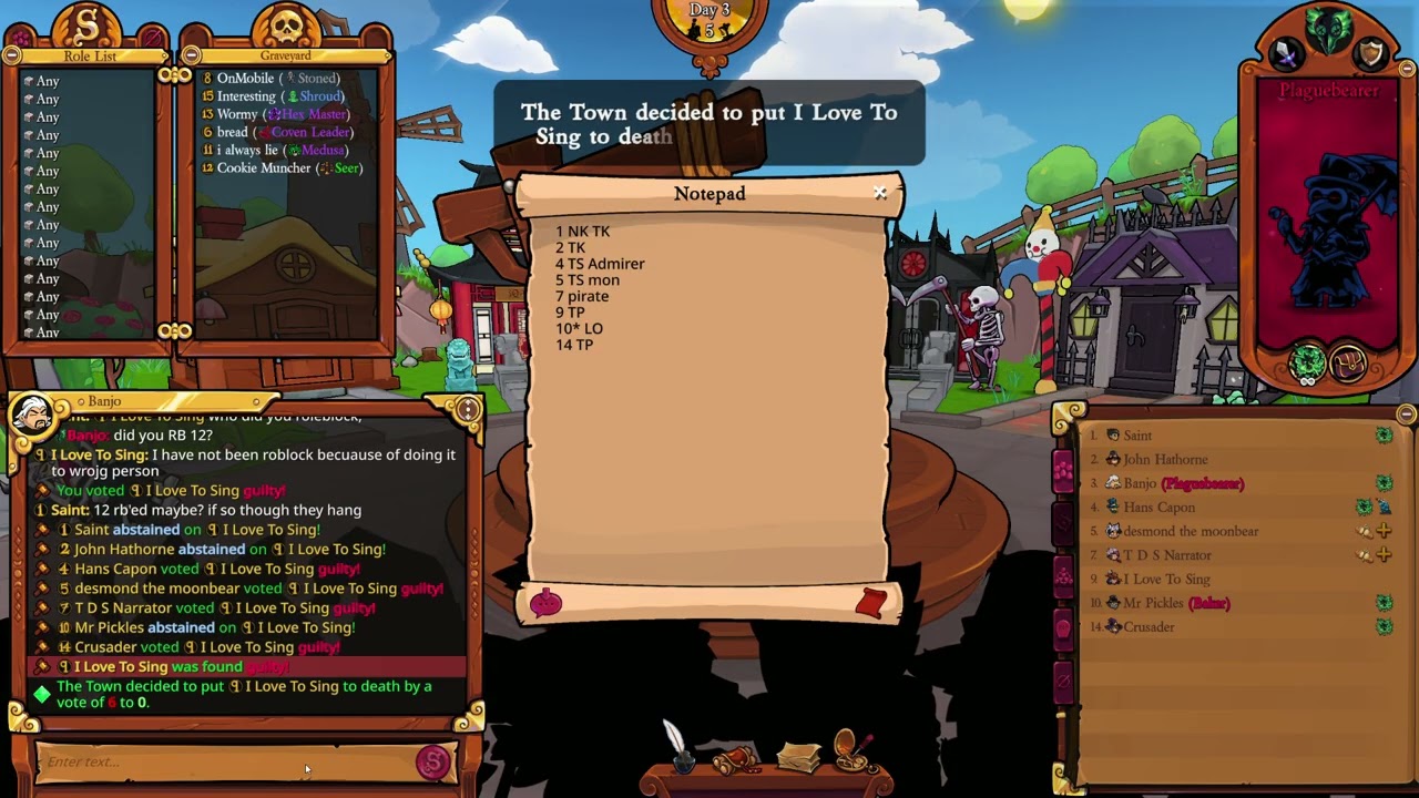 Town of Salem  2 - Feb 22nd - Plaguebearer