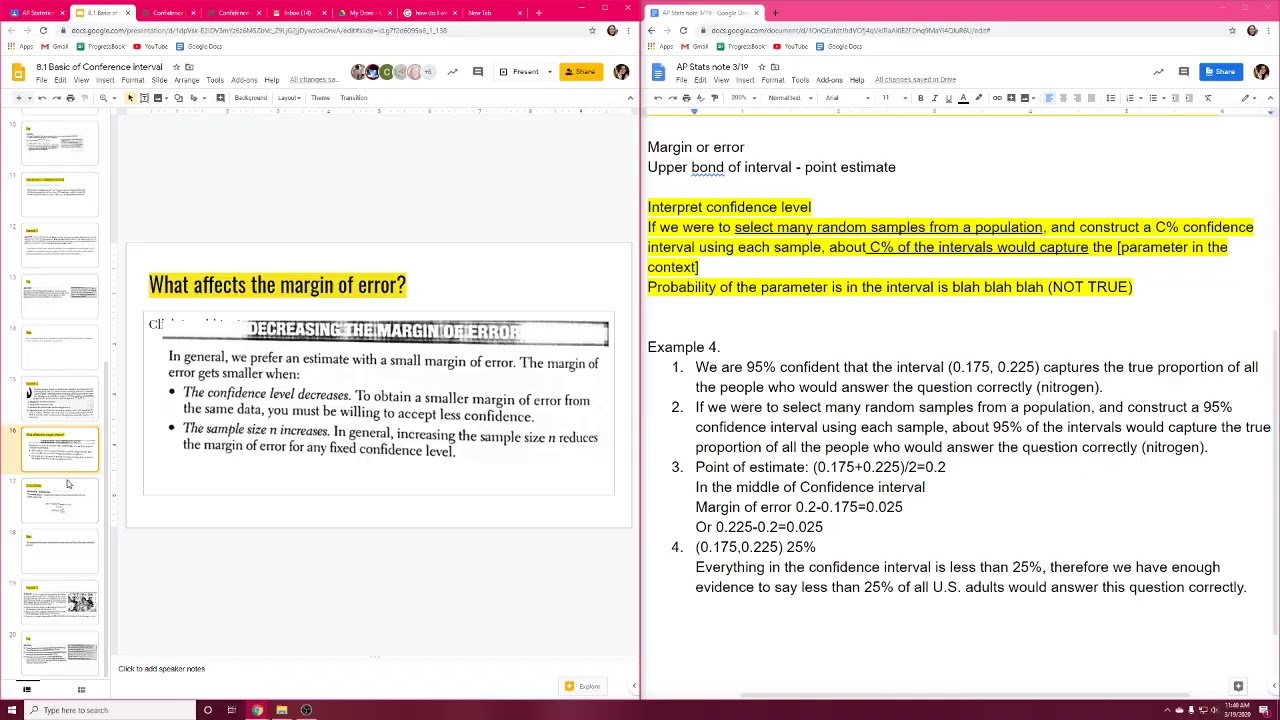 3/19 AP Stats - 8.1 Confidence intervals - The basic Day 2 - YouTube