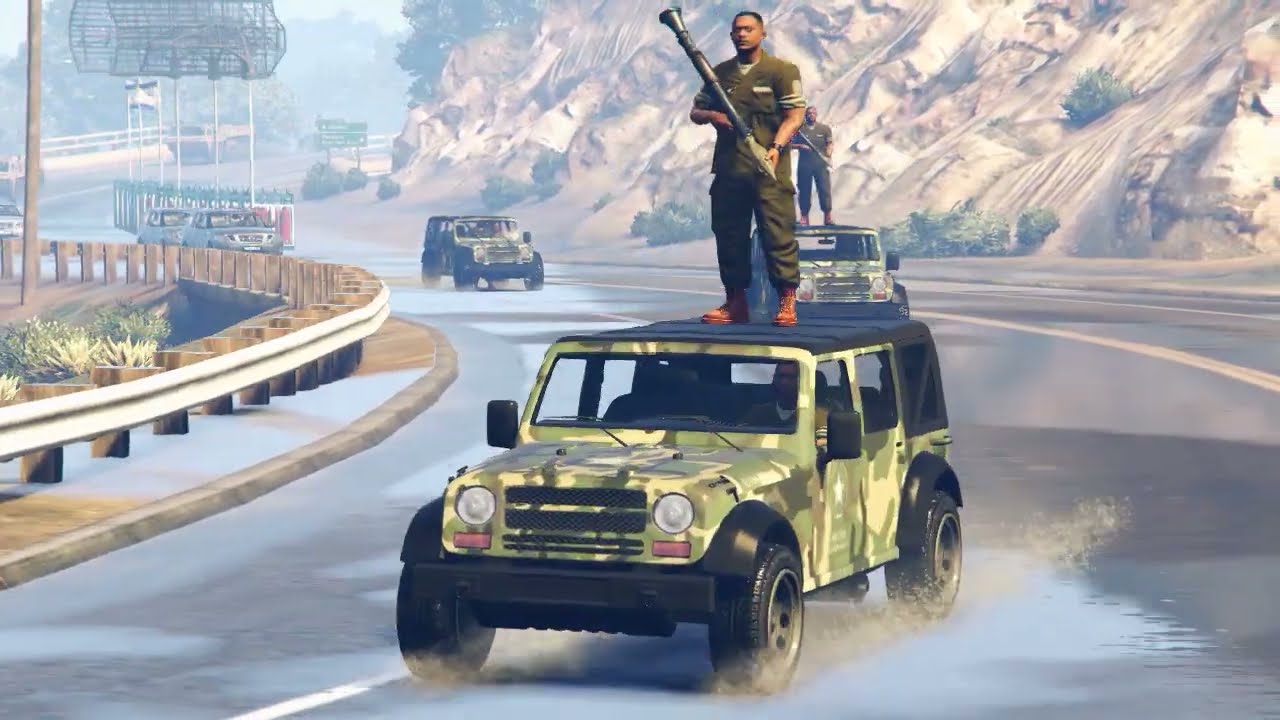 Irani Fighter jets & Drones Made a Huge Destruction Of Israeli Army Weapon Supply Convoy- GTA-V