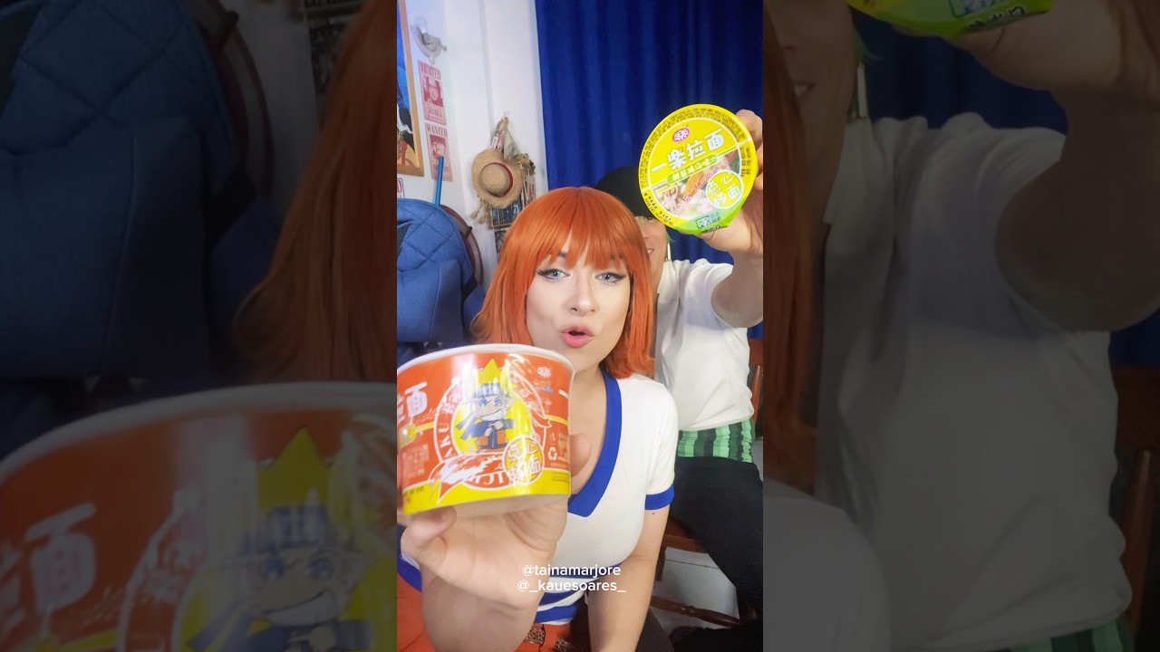 Zoro e Nami comem Lámen! One Piece cosplay #onepiece #onepiececosplay