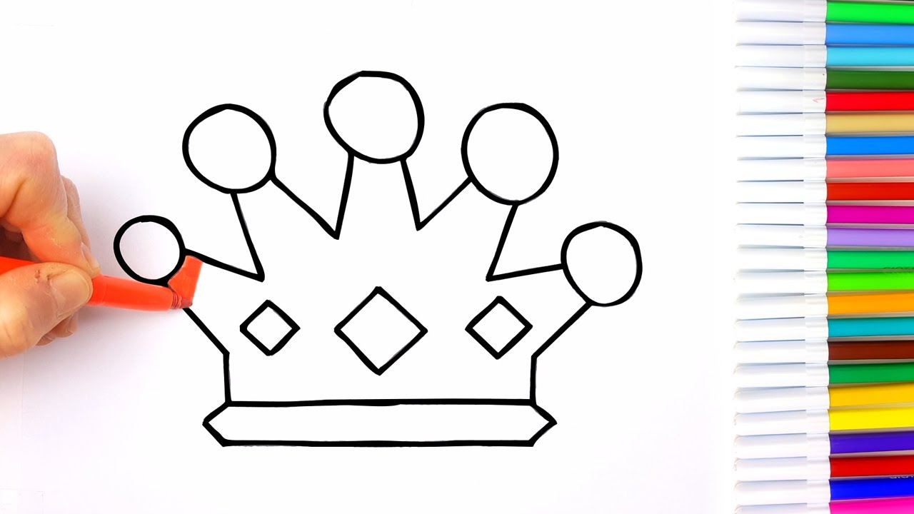Disegno corona per bambini | disegni facili per i piu piccoli - YouTube