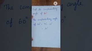 Find the complementary angle - Maths / Angle / 🖋🖋🖋
