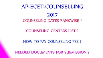Ap Ecet Counselling 2017 admission Notification