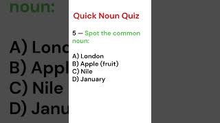 Quick Noun Quiz English Grammar