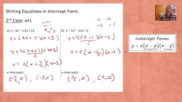 Video 5.3 (part 2) - Writing Equations in Intercept Form