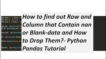 How to find out Row and Column that Contain nan or Blank-data and How to Drop them by Python?
