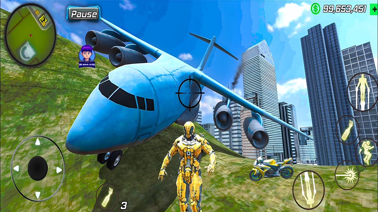 Super Crime Steel Iron Robot Gangster Vegas Town Simulator Flying Blue Plane 10 Android