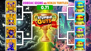 NEW SKIN 0.71 | ZODIAC SIGNS vs NINJA TURTLES | Stumble Guys Tournament