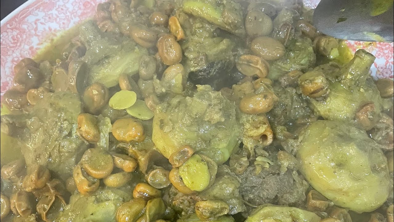طويجن روعة ديال القوق /الفول / بالمليجات ديال اللحم