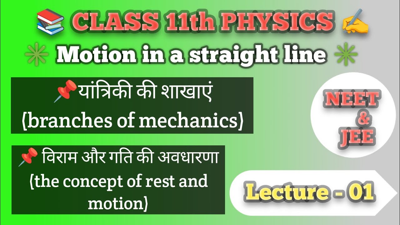 #1 Rest and Motion | Motion in a Straight Line | Class 11 Physics NEET JEE