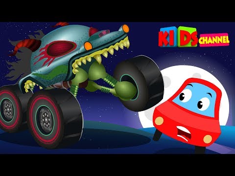 Kids Channel | Little Red Car | HHMT | hungry monster truck | scary songs for kids