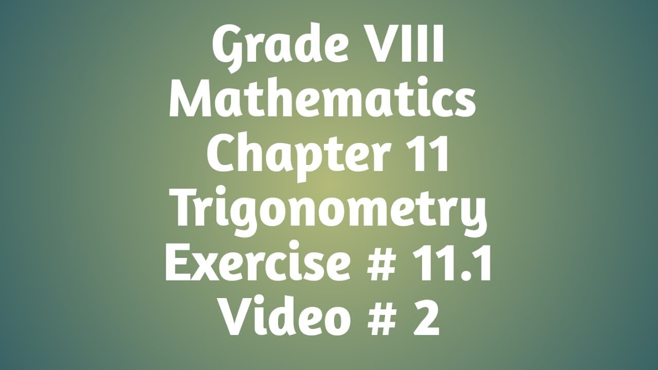 Grade VIII Mathematics - YouTube