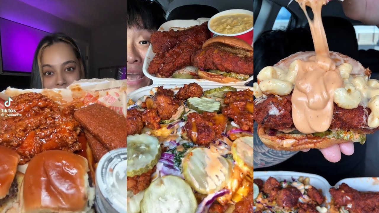 TIKTOK MUKBANG COMPILATION BURRITO SHRIMP PASTA BURGERS FRIED CHICKEN TUNA SANDWICH