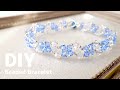 DIY |How to make easy Bicone Bracelet| beaded bracelet | ソロバンビーズのテグス編みブレスレット 作り方.+°簡単ビーズアクセサリー|大人