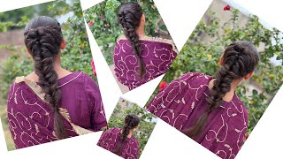 A Bouncy Style Featuring French Braids At The Front,Complete With An Elastic Braid And A Rubberband