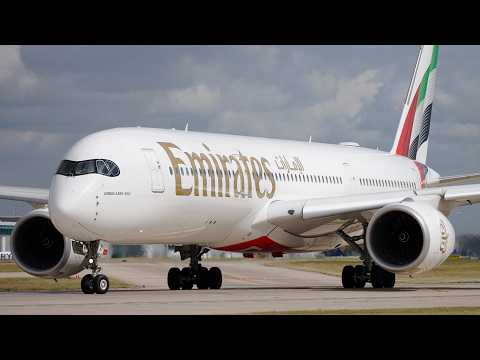 Emirates A350 Close Up - PlaneSpotting At Manchester Airport