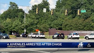 4 juveniles arrested after chase in Greenville County