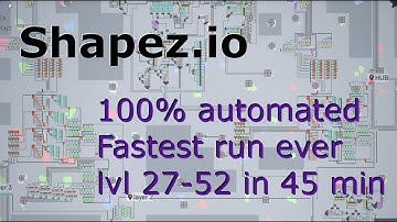 Shapez.io - fully automated machine goes from level 27 to level 52 in 45 min