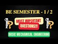 IMPORTANT QUESTION | BME | SEM 2 | DEGREE