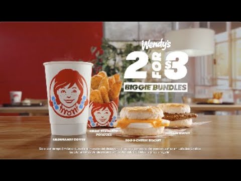 El 2 for 3 Biggie Bundles de Wendy's - El NUEVO desayuno 2 for $3 Biggie Bundles de Wendy's te permite elegir el dúo perfecto entre tus cuatro favoritos, incluyendo un Sausage Biscuit o Egg & Cheese 