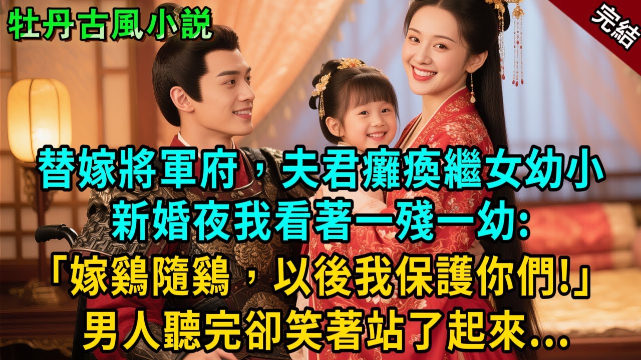 完結溫馨爽文：替長姐嫁去將軍府，夫君癱瘓繼女幼小，新婚夜我看著一殘一幼：“罷了，嫁鷄隨鷄，以後我保護你們！”男人聽完卻笑著站了起來..