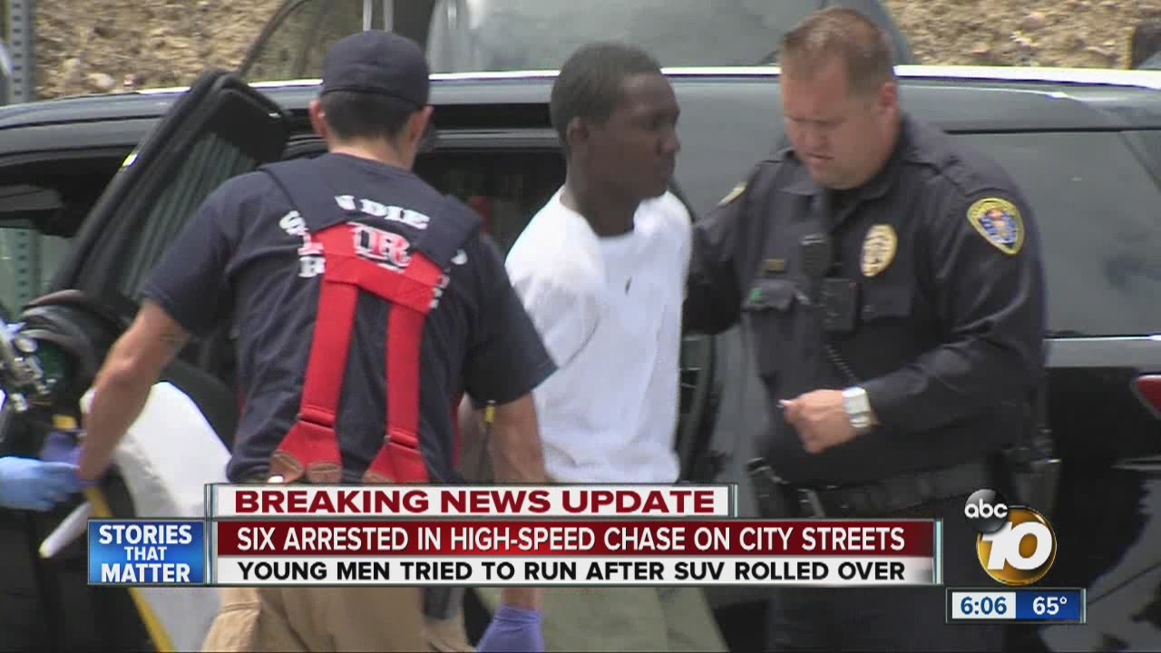 Six arrested in high-speed chase on city streets - YouTube