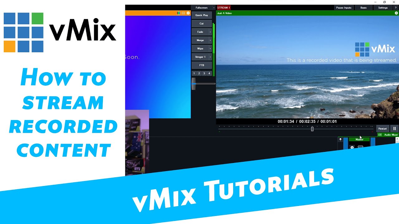 How to live stream recorded content with vMix. Want to stream a video