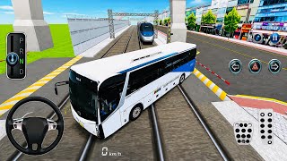 Express Bus vs Bullet Train | Dangerous Railway Crossing & Parking Challenge | 3D Driving Class Game screenshot 4