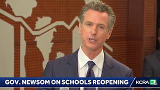 Gov. Gavin Newsom is in San Bernardino County talking about reopening schools