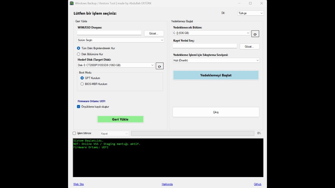 Windows Backup Restore Tool