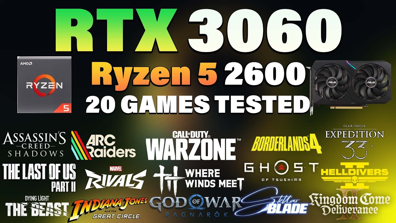 RTX 3060 + Ryzen 5 2600 | Tested 20 Games in 2026 | RTX 3060 Gaming Test