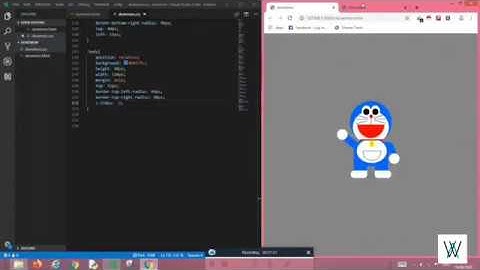 Waving Doraemon Animation  in 25 minutes| Pure CSS3 Drawing | CSS3 Animation