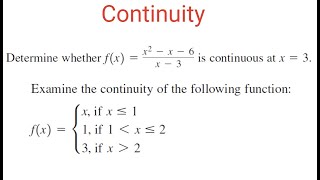 CONTINUITY: Checking The Continuity Of Functions At Specific x Values