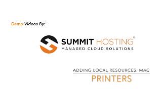 Adding Local Resources on a Mac: Printers